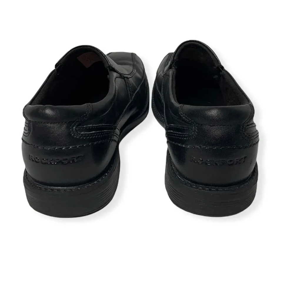 Rockport Lightweight Trutech Black Leather slip on loafer Bike Toe 8